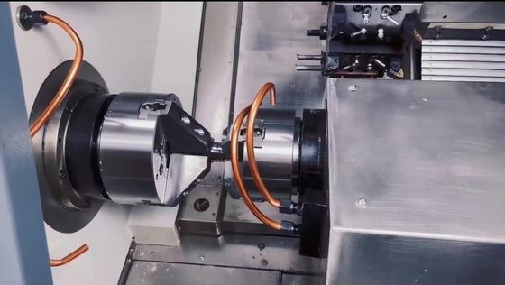 High Rigidity Automated Dual Spindle Lathe Easy To Operate 2 Channels Hydraulic System