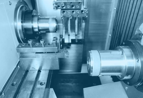 High Productivity Dual Spindle Lathe With Hydraulic Chuck 6 Axis