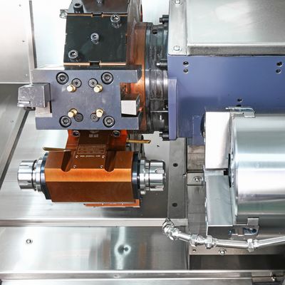 4 Axis Dual Spindle Dual Turret Lathe Accurate 380V With Turning Center