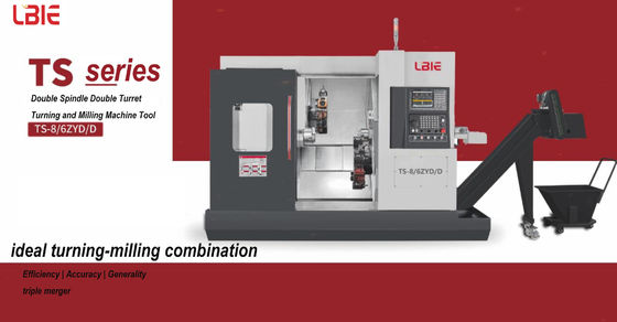Flexible Mitsubishi Dual Spindle Dual Turret Lathe CNC Easy To Operate