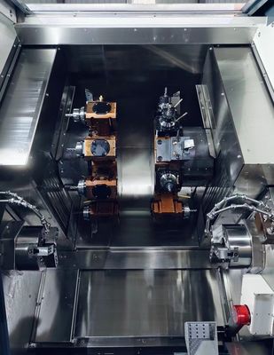 Torno Industrial Dual Spindle Dual Turret Lathe FANUC Syntec Cnc Control System