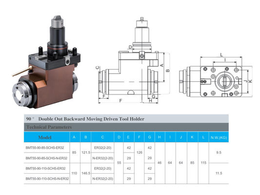 Dual Outlet Electric Bmt55 Tool Holders For Machinery Repair Shops