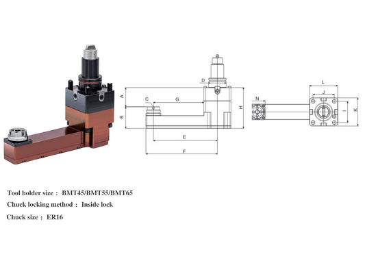 CNC Bmt Live Tooling BMT45/BMT55/BMT65 For Universal Terret Lathe