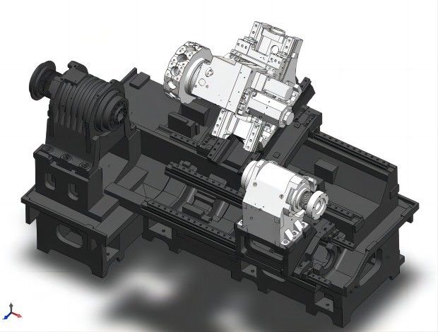 Horizontal 3 Axis Mini Cnc Lathe Machine Cnc Turret Lathe With Grease Lubrication