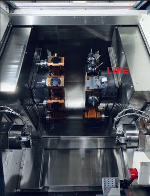 High Precision Horizontal Dual Spindle Dual Turret Lathe 0-4000rpm Spindle Speed